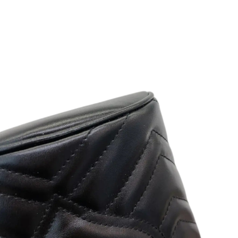 GG Marmont Bucket Mini Calfskin Matelasse Black GHW