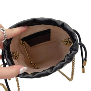 GG Marmont Bucket Mini Calfskin Matelasse Black GHW