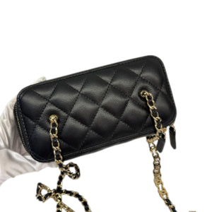 Vanity Case With Chain Caviar Quilted Black GHW