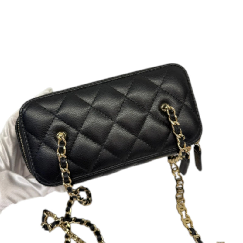 Vanity Case With Chain Caviar Quilted Black GHW