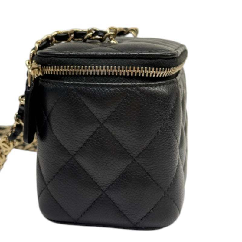 Vanity Case With Chain Caviar Quilted Black GHW