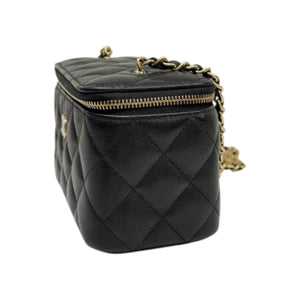 Vanity Case With Chain Caviar Quilted Black GHW