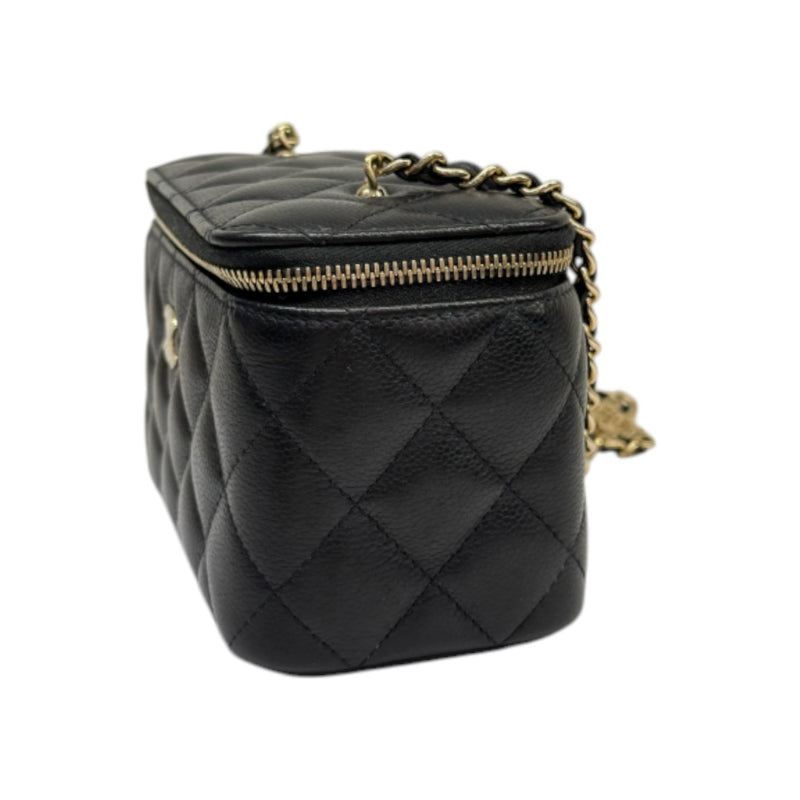 Vanity Case With Chain Caviar Quilted Black GHW