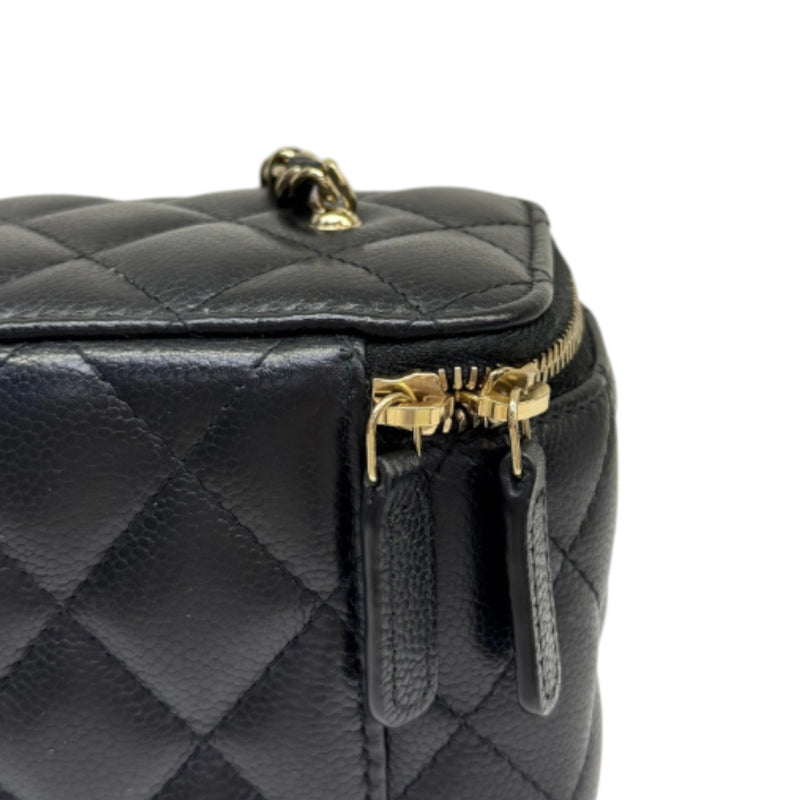 Vanity Case With Chain Caviar Quilted Black GHW