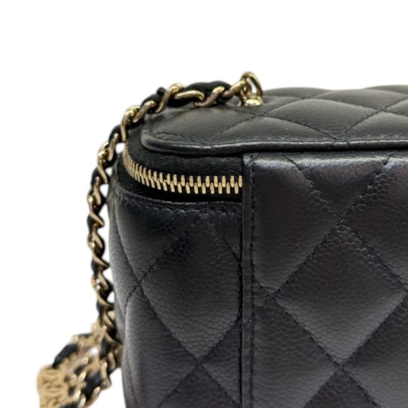 Vanity Case With Chain Caviar Quilted Black GHW