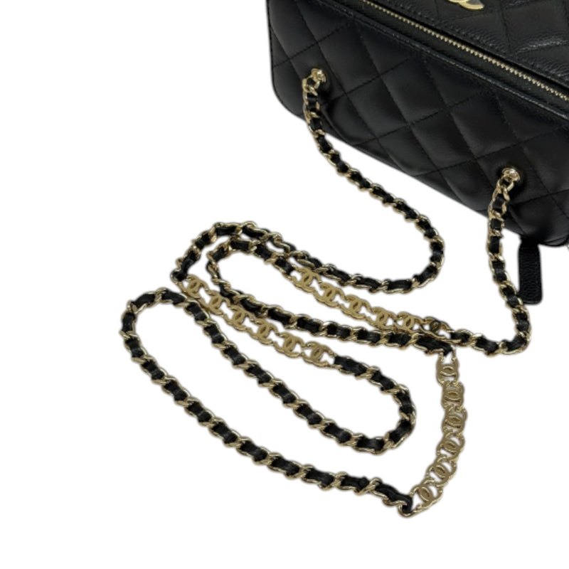 Vanity Case With Chain Caviar Quilted Black GHW