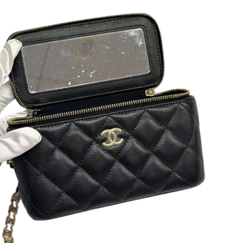 Vanity Case With Chain Caviar Quilted Black GHW