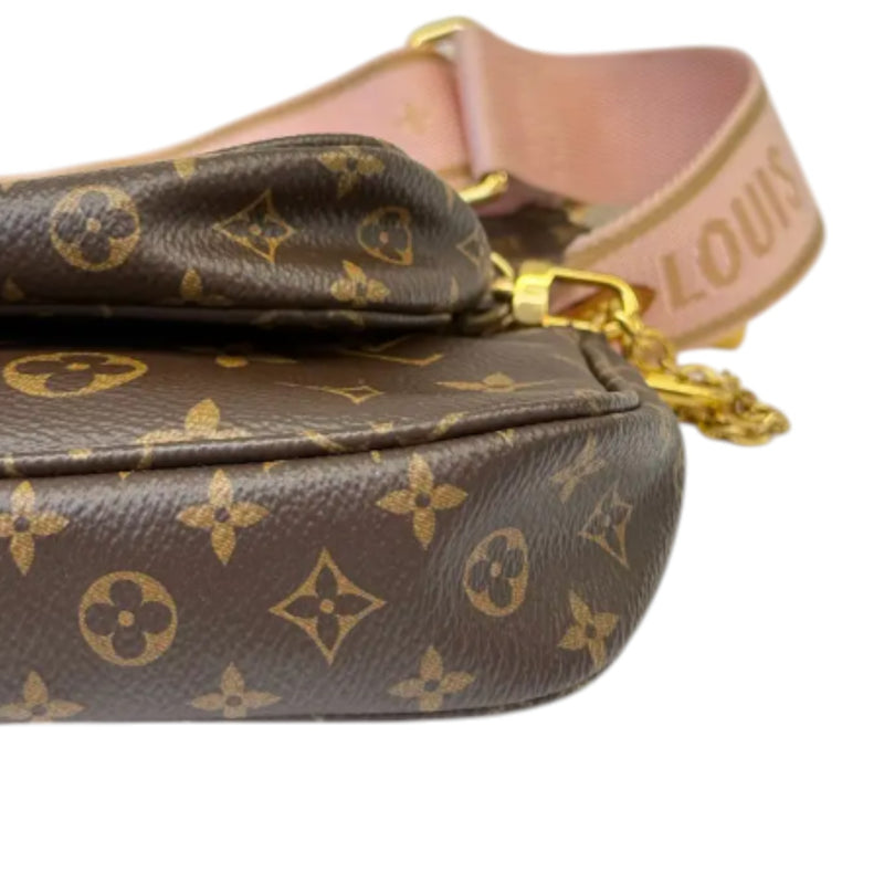 Multi Pochette Pink Canvas Strap GHW