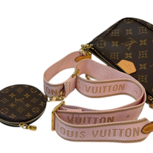 Multi Pochette Pink Canvas Strap GHW
