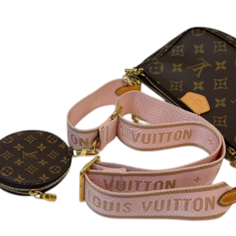 Multi Pochette Pink Canvas Strap GHW