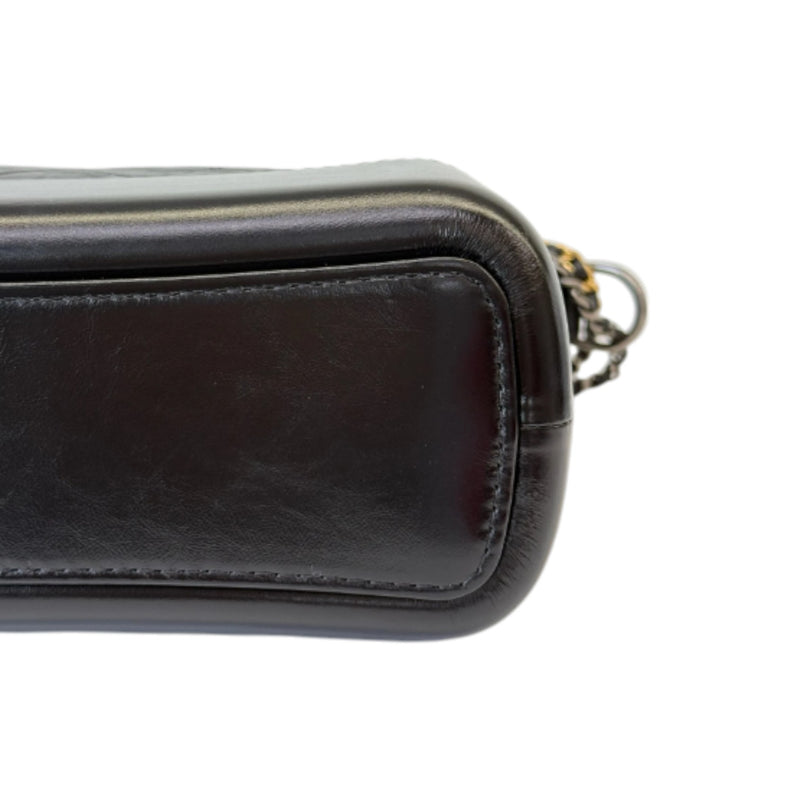 Gabrielle Hobo Large Aged Calfskin Quilted Black MHW