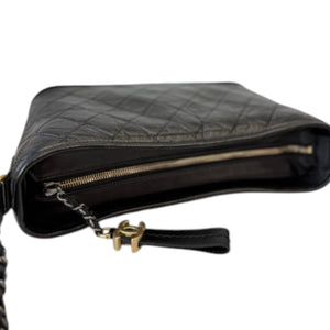 Gabrielle Hobo Large Aged Calfskin Quilted Black MHW