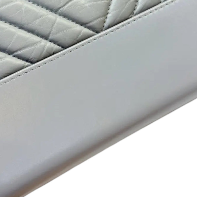 Gabrielle Hobo Large Aged Calfskin Chevron Grey MHW