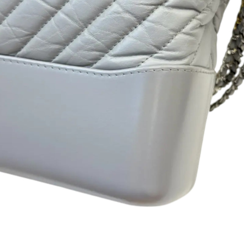 Gabrielle Hobo Large Aged Calfskin Chevron Grey MHW