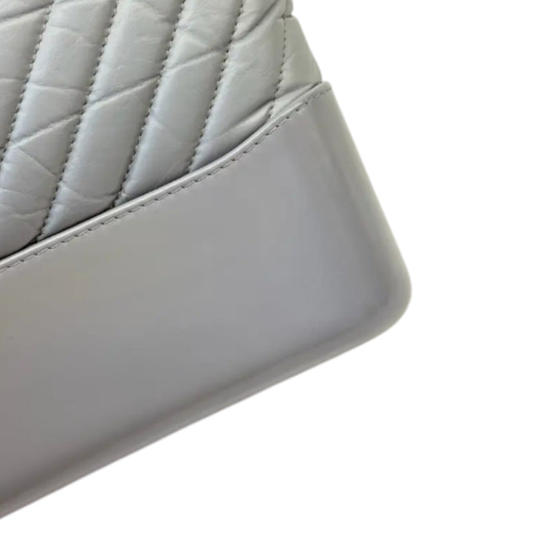 Gabrielle Hobo Large Aged Calfskin Chevron Grey MHW
