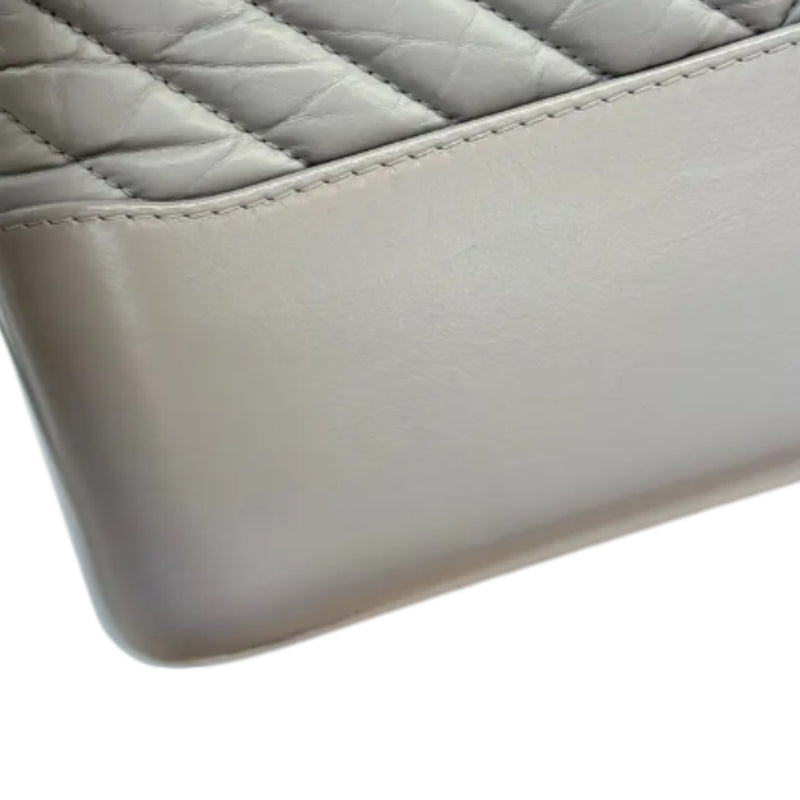 Gabrielle Hobo Large Aged Calfskin Chevron Grey MHW