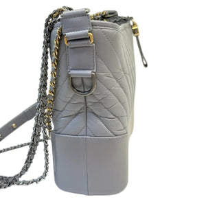 Gabrielle Hobo Large Aged Calfskin Chevron Grey MHW