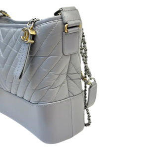 Gabrielle Hobo Large Aged Calfskin Chevron Grey MHW