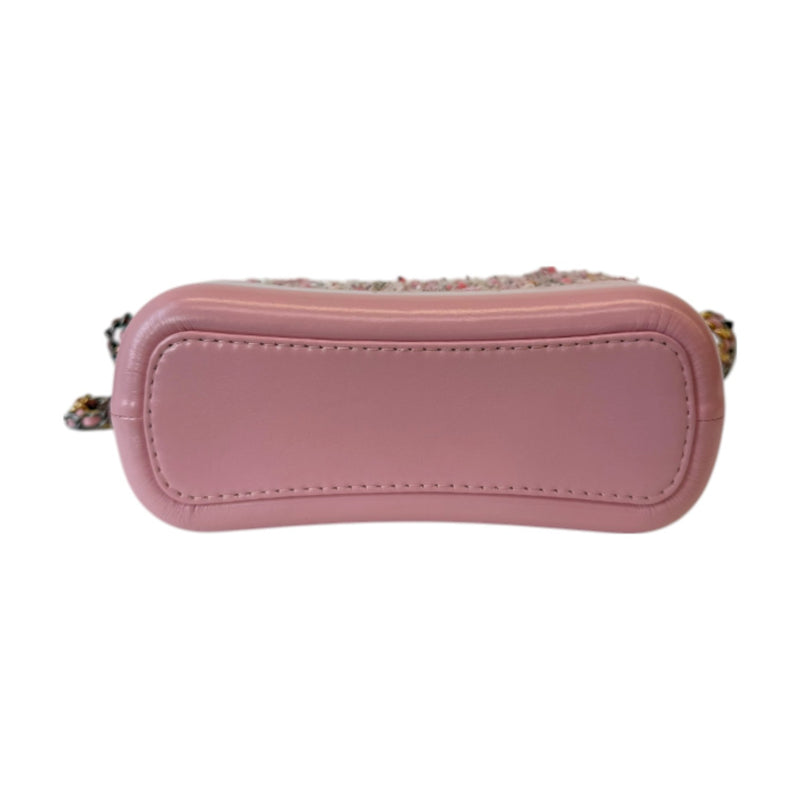 Gabrielle Hobo Small Tweed Calfskin Light Pink MHW