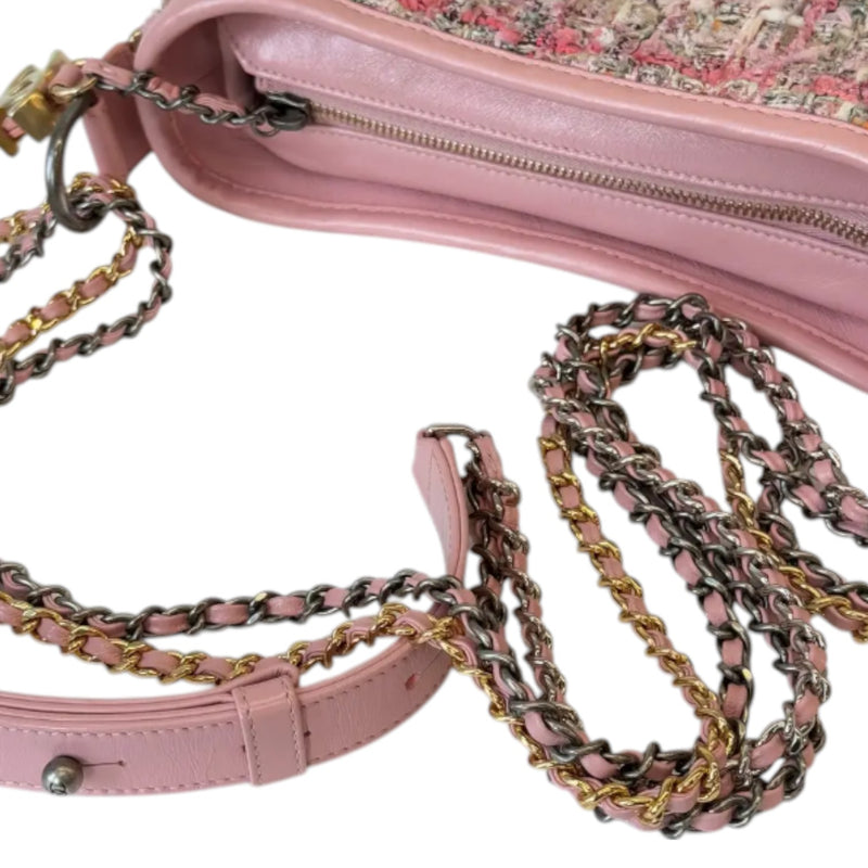 Gabrielle Hobo Small Tweed Calfskin Light Pink MHW