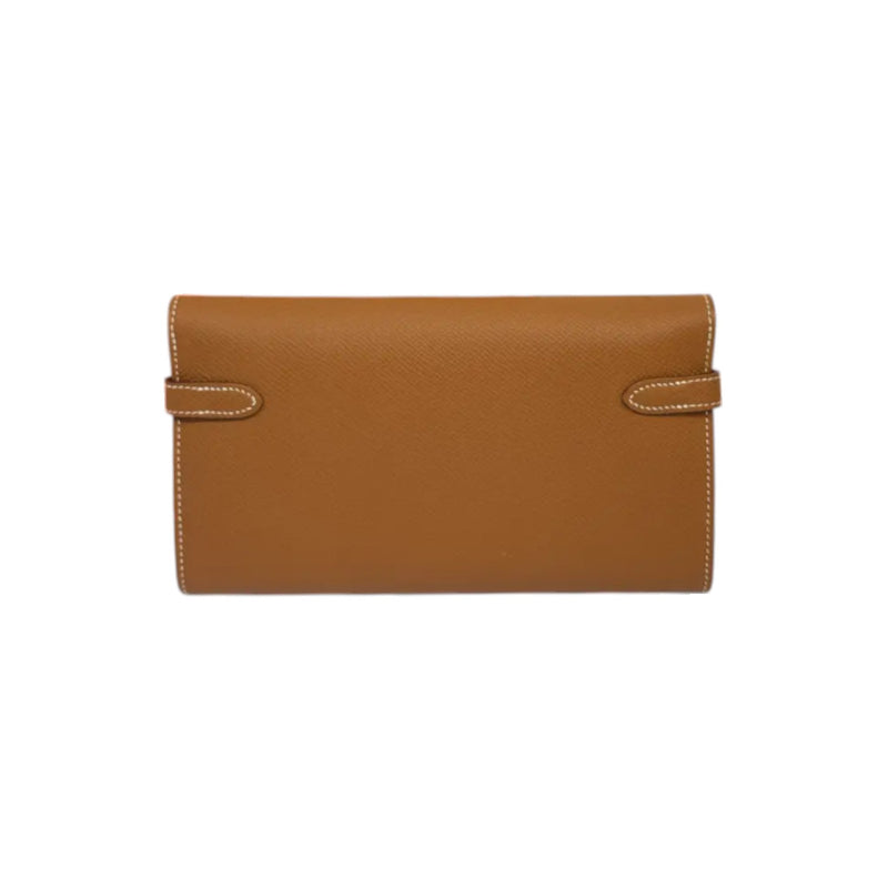 Kelly Long Wallet Epsom Gold GHW