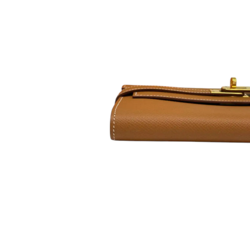 Kelly Long Wallet Epsom Gold GHW