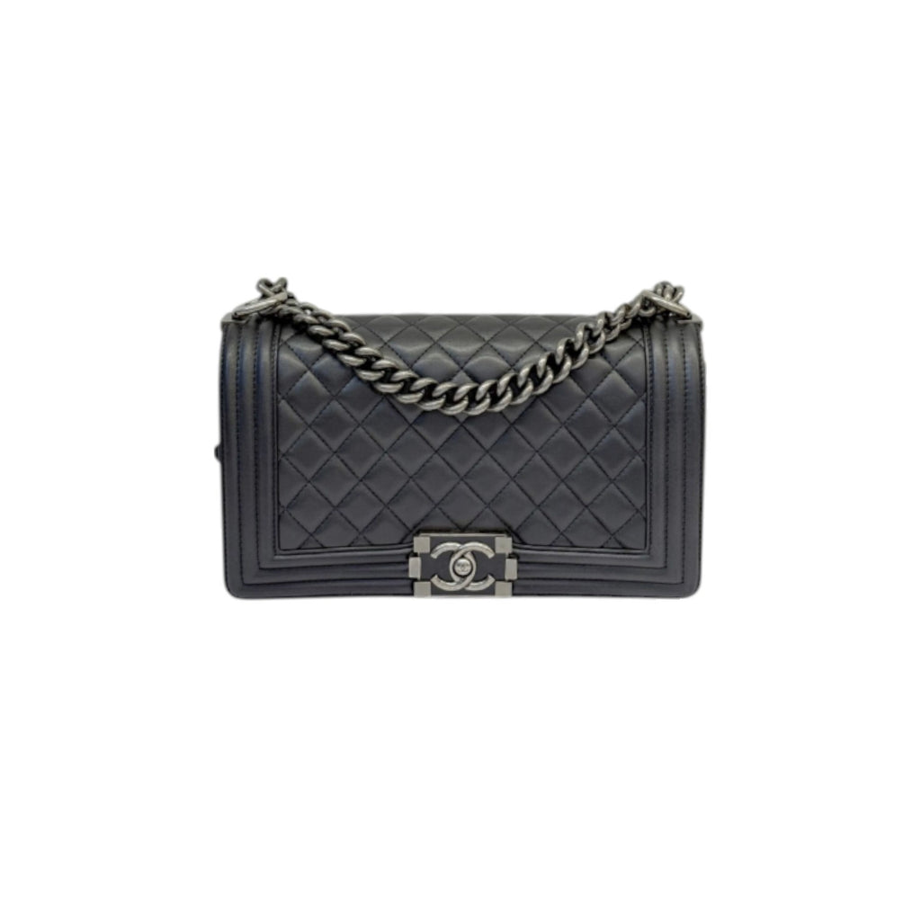 Boy Flap Medium Lambskin Quilted Black RHW