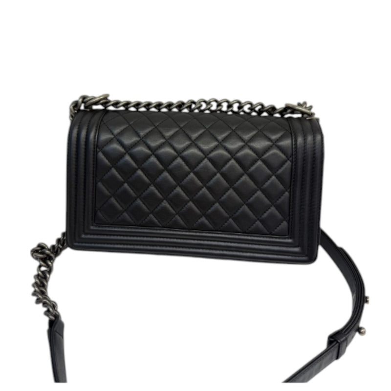 Boy Flap Medium Lambskin Quilted Black RHW