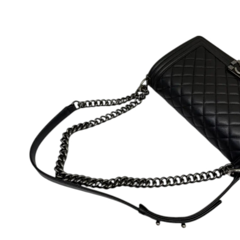 Boy Flap Medium Lambskin Quilted Black RHW