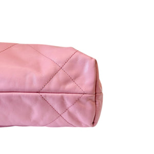 22 Small Shiny Calfskin Quilted Pink SHW