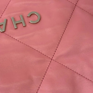 22 Small Shiny Calfskin Quilted Pink SHW