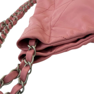 22 Small Shiny Calfskin Quilted Pink SHW