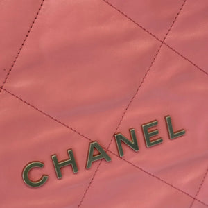 22 Small Shiny Calfskin Quilted Pink SHW