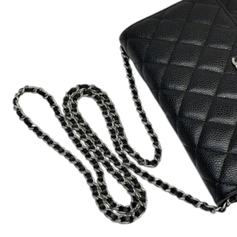 Wallet on Chain WOC Caviar Quilted Black SHW