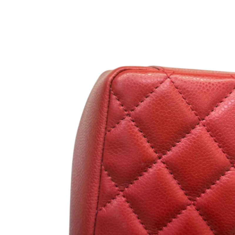 Grand Shopping Tote GST Caviar Quilted Red SHW