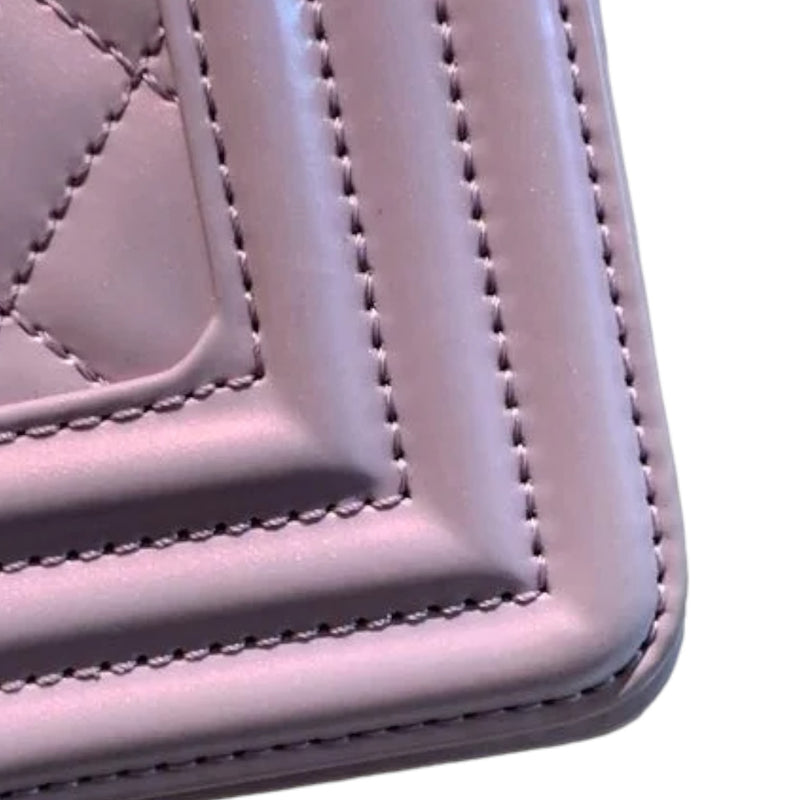 Boy Flap Small Lambskin Purple Patent SHW