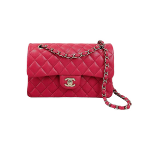 Small Classic Double Flap Caviar Red GHW