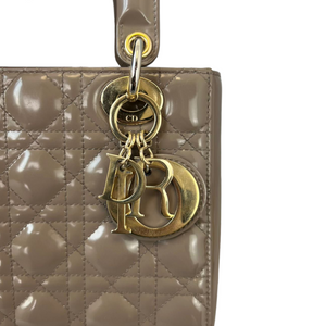 Lady Dior Small Beige Patent GHW