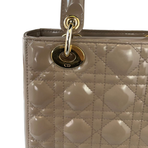 Lady Dior Small Beige Patent GHW