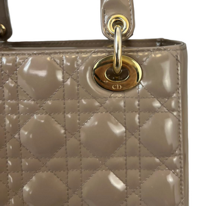 Lady Dior Small Beige Patent GHW