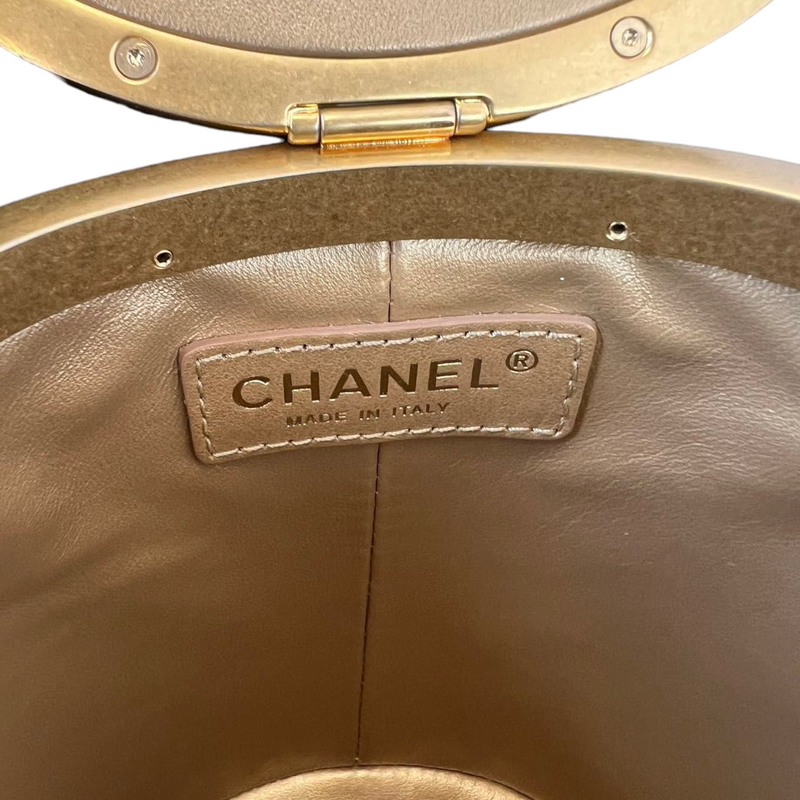 Chanel Crown Flap Bag in Black Calfskin with Antiqued Gold