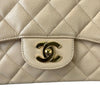 Jumbo Caviar Single Flap Beige GHW