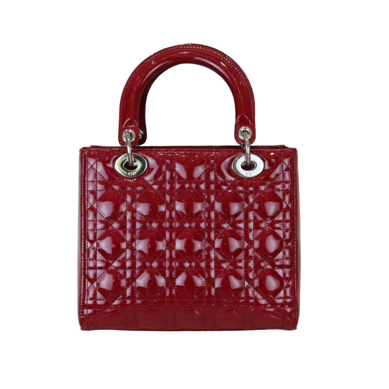 Medium Red Lady Dior Patent SHW