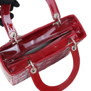 Medium Red Lady Dior Patent SHW