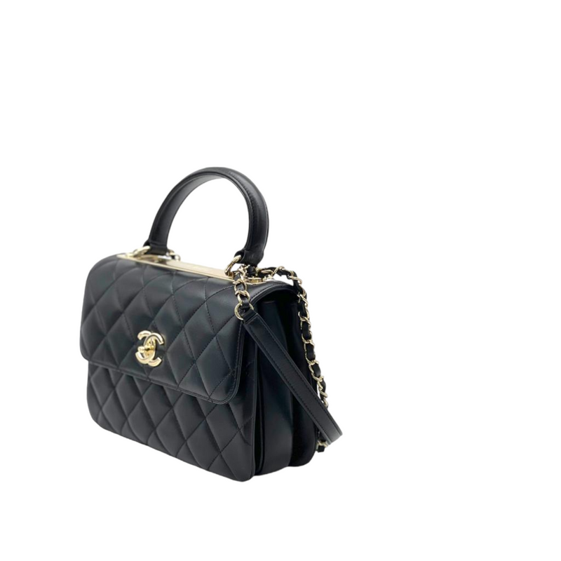 Chanel Black Quilted Lambskin Small Trendy CC Dual Handle Flap