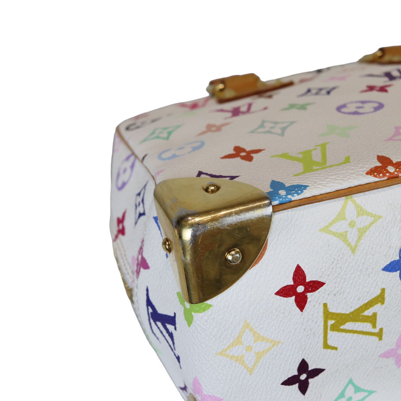 LOUIS VUITTON Speedy 30 Monogram Multicolor Satchel Bag White - 15% OF