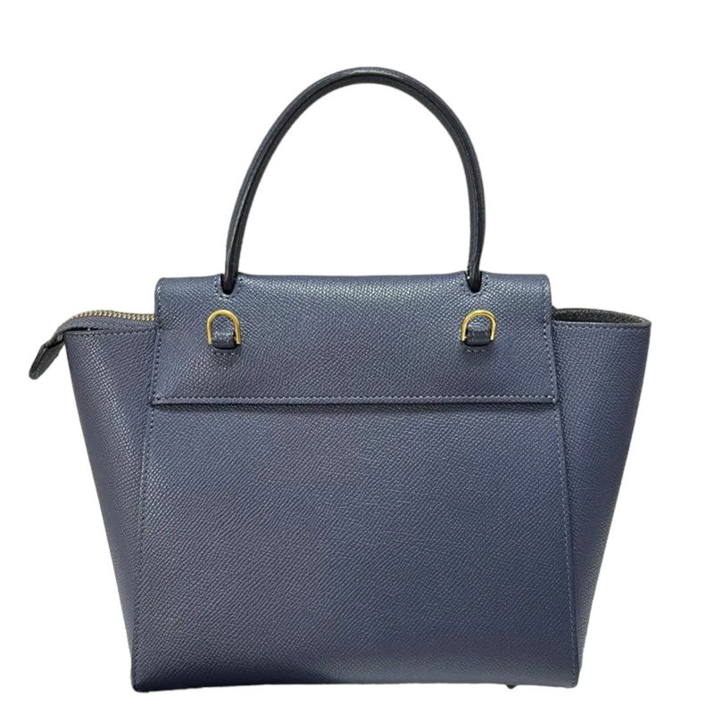 Nano Belt Bag Grained Leather Blue GHW