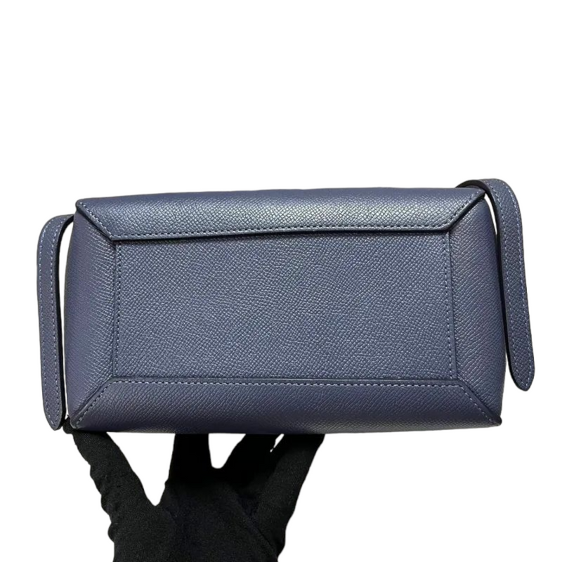 Nano Belt Bag Grained Leather Blue GHW