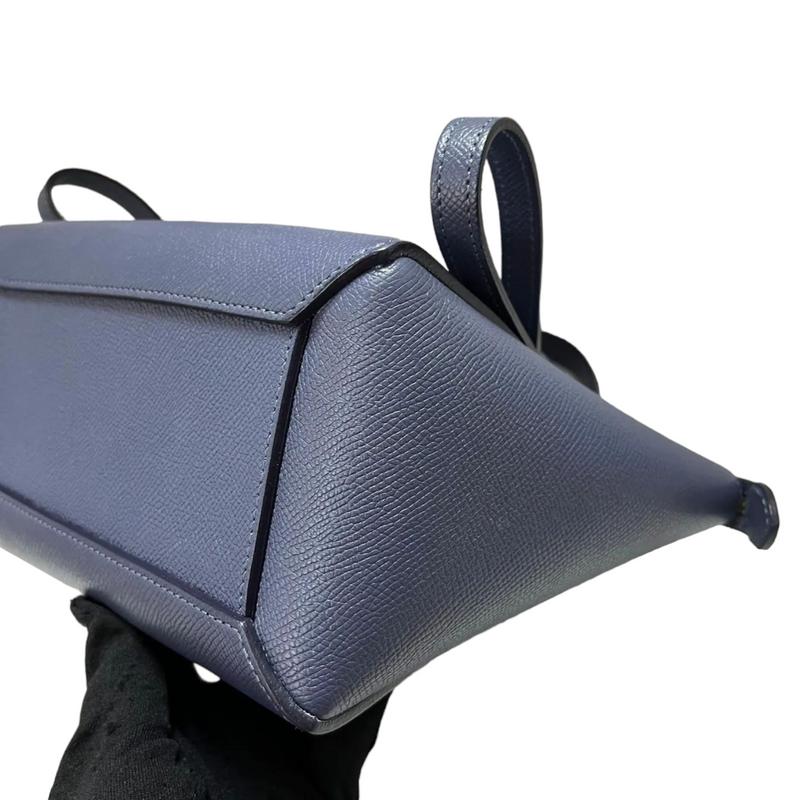 Nano Belt Bag Grained Leather Blue GHW