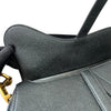 Medium Saddle Grained Leather in Black With Strap GHW